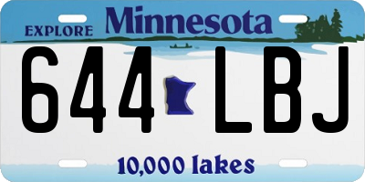 MN license plate 644LBJ