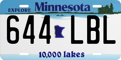 MN license plate 644LBL