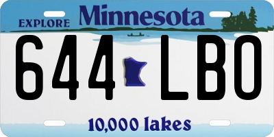 MN license plate 644LBO