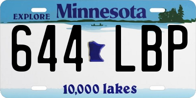 MN license plate 644LBP
