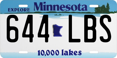 MN license plate 644LBS