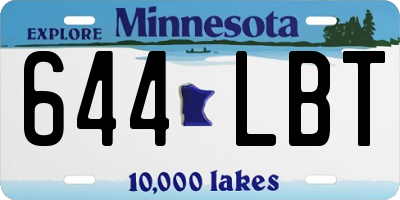 MN license plate 644LBT