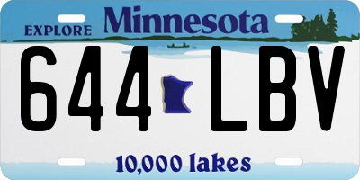 MN license plate 644LBV