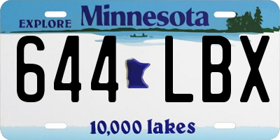 MN license plate 644LBX