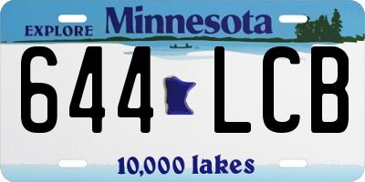 MN license plate 644LCB