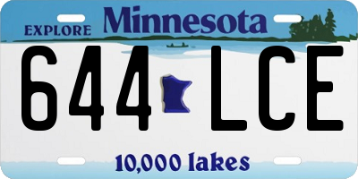 MN license plate 644LCE