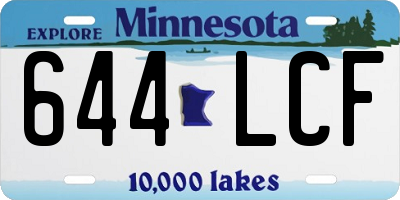 MN license plate 644LCF
