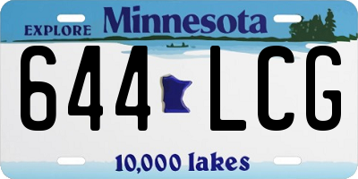 MN license plate 644LCG
