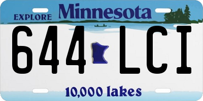 MN license plate 644LCI