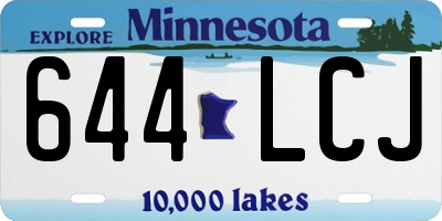 MN license plate 644LCJ