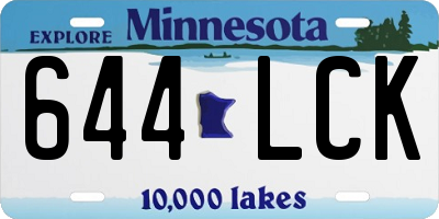 MN license plate 644LCK