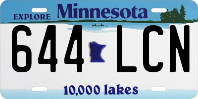 MN license plate 644LCN