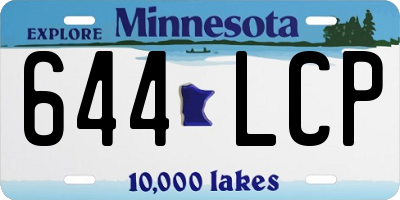 MN license plate 644LCP
