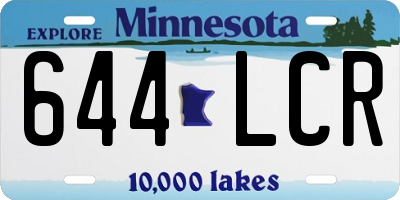 MN license plate 644LCR