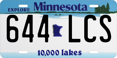 MN license plate 644LCS