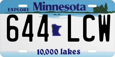MN license plate 644LCW