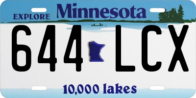 MN license plate 644LCX