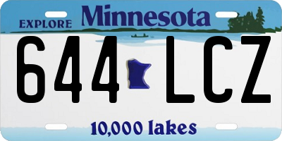 MN license plate 644LCZ