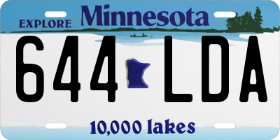 MN license plate 644LDA