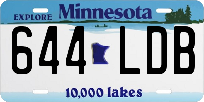 MN license plate 644LDB