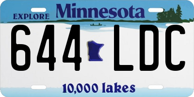 MN license plate 644LDC