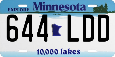 MN license plate 644LDD