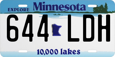 MN license plate 644LDH