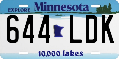 MN license plate 644LDK