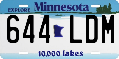 MN license plate 644LDM