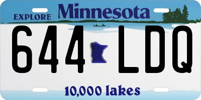 MN license plate 644LDQ