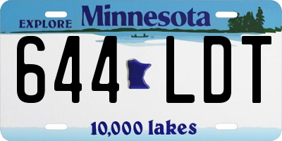 MN license plate 644LDT