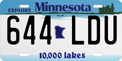 MN license plate 644LDU
