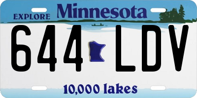MN license plate 644LDV