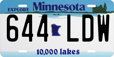 MN license plate 644LDW