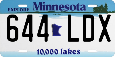 MN license plate 644LDX