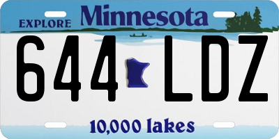 MN license plate 644LDZ