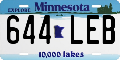 MN license plate 644LEB