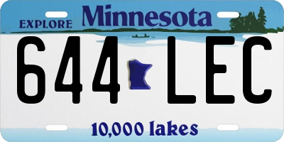 MN license plate 644LEC
