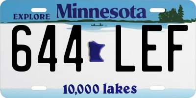 MN license plate 644LEF