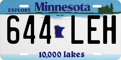 MN license plate 644LEH