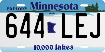 MN license plate 644LEJ