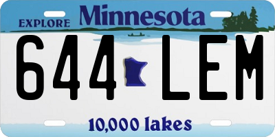 MN license plate 644LEM