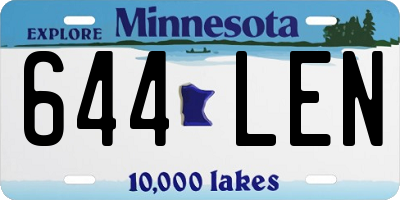 MN license plate 644LEN