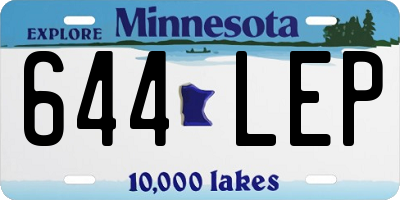 MN license plate 644LEP
