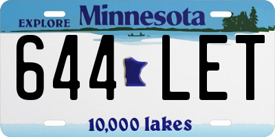 MN license plate 644LET