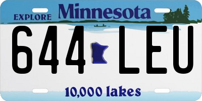 MN license plate 644LEU