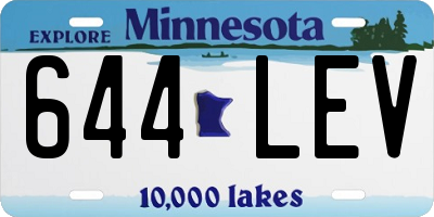 MN license plate 644LEV