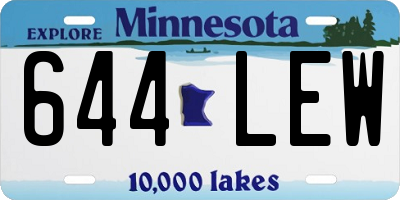 MN license plate 644LEW
