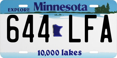 MN license plate 644LFA