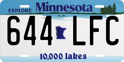 MN license plate 644LFC